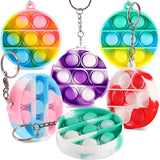 6PCS Mini Popper Fidget Toy Set Push Bubble Keychain